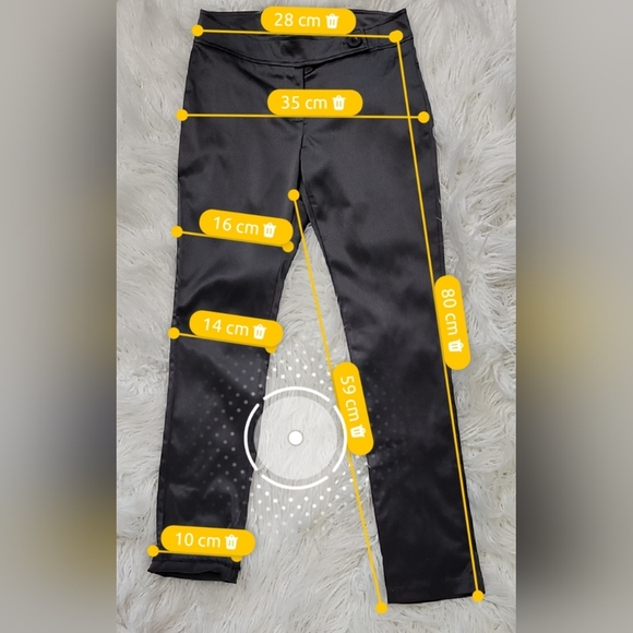 Grey Satin Straight Leg Pants, Women's -SMALL- - Picture 6 of 7